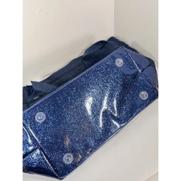 Lug Avion Navy Blue Convertible Tote Bag Quilted Overnighter Travel Glitter - Picture 4 of 14